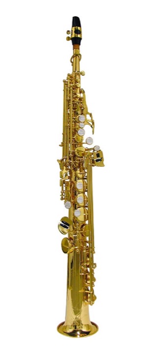 Saxofon Sopran Steward Ellis SE-700-L med två halsar och hårt etui